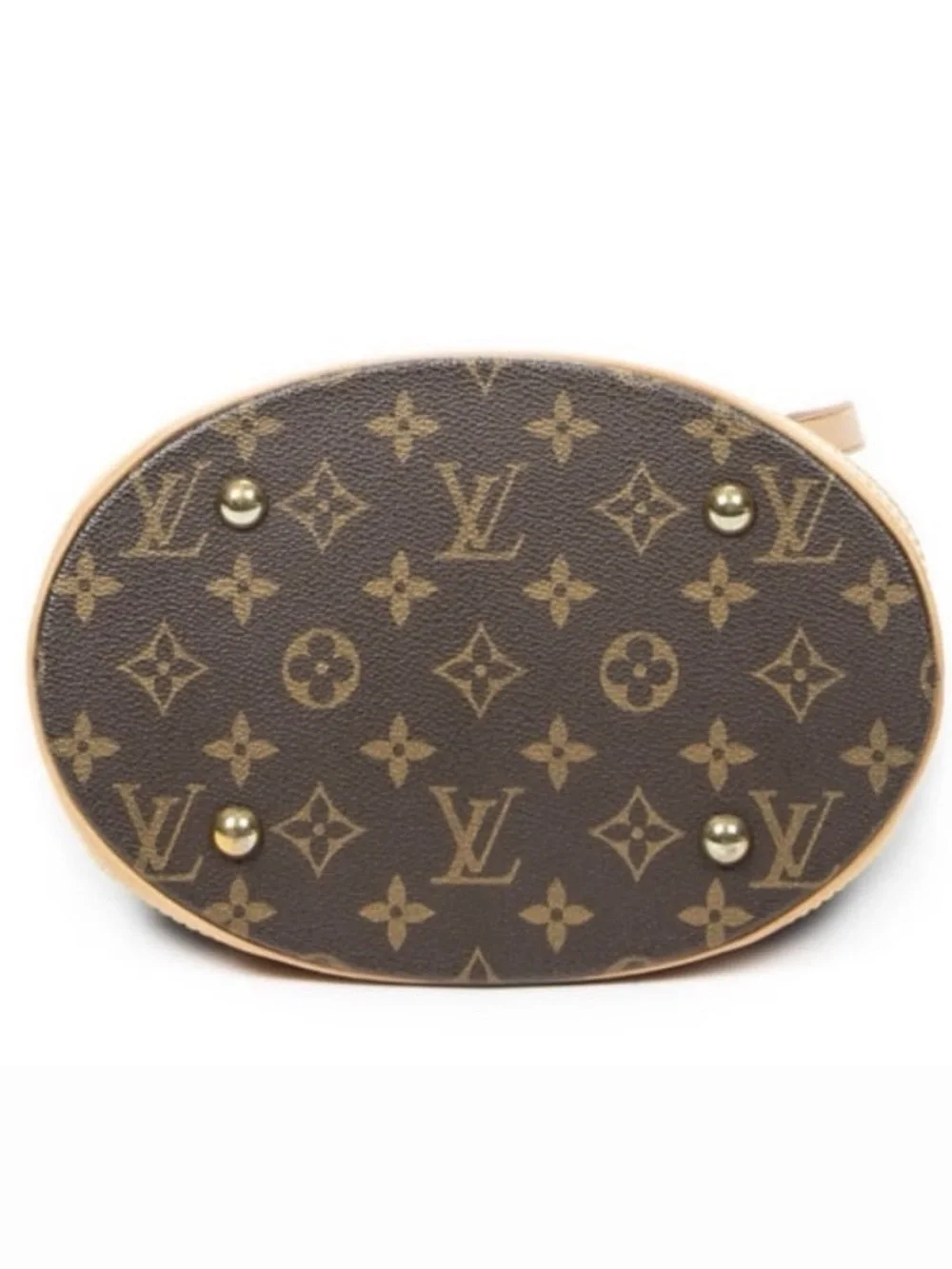 Louis Vuitton Brown Monogram Canvas Bucket Shoulder Bag with Tan Trim